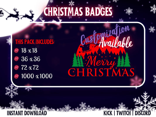Christmas Badge Pack – Festive Twitch/Discord Sub Icons (Base to 3 Years)