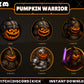 6 Pumpkin Warrior Badges | Halloween Twitch, YouTube & Discord Sub Badges