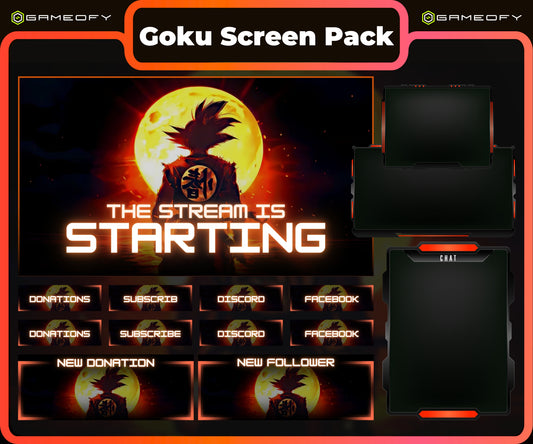Anime Energy Stream Pack | Animated + Static Twitch Screens | Overlay, Chat Box, Alerts & Panels | Streaming Graphics