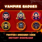 Dracula Badge Pack – Gothic Vampire Sub Icons (Base to 1 Year)