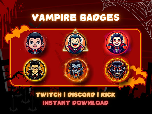 Dracula Badge Pack – Gothic Vampire Sub Icons (Base to 1 Year)
