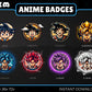 Goku Badges Base to 3 Year | Anime Twitch, YouTube & Discord Sub Badges Progression Set