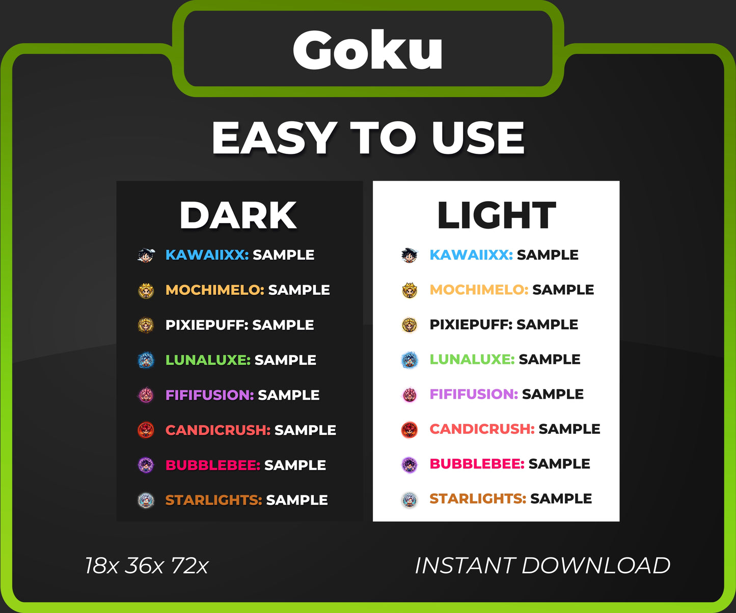 Goku Chibi Twitch Subscriber Badges | Base to 3 Year Pack | Anime Stream Graphics