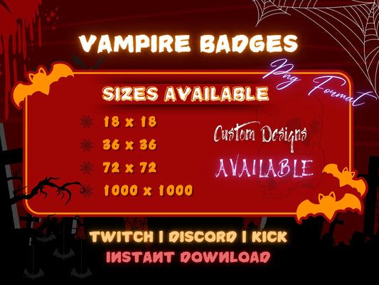 Dracula Badge Pack – Gothic Vampire Sub Icons (Base to 1 Year)