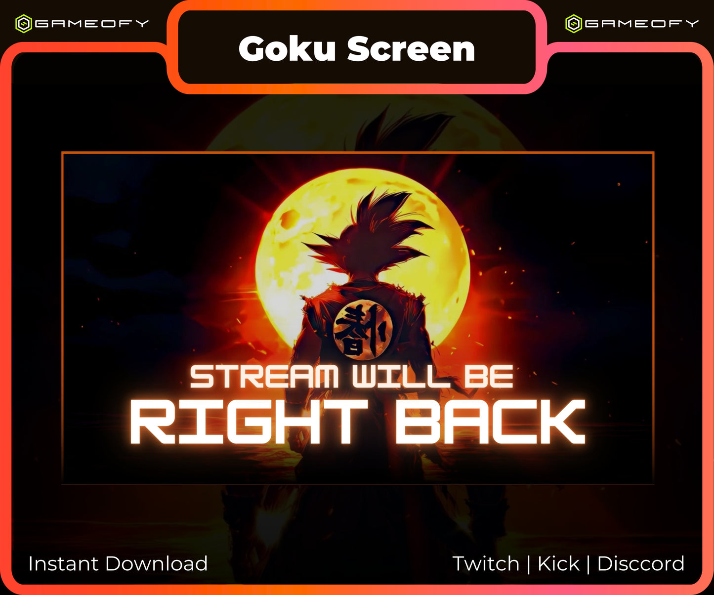 Anime Energy Stream Pack | Animated + Static Twitch Screens | Overlay, Chat Box, Alerts & Panels | Streaming Graphics