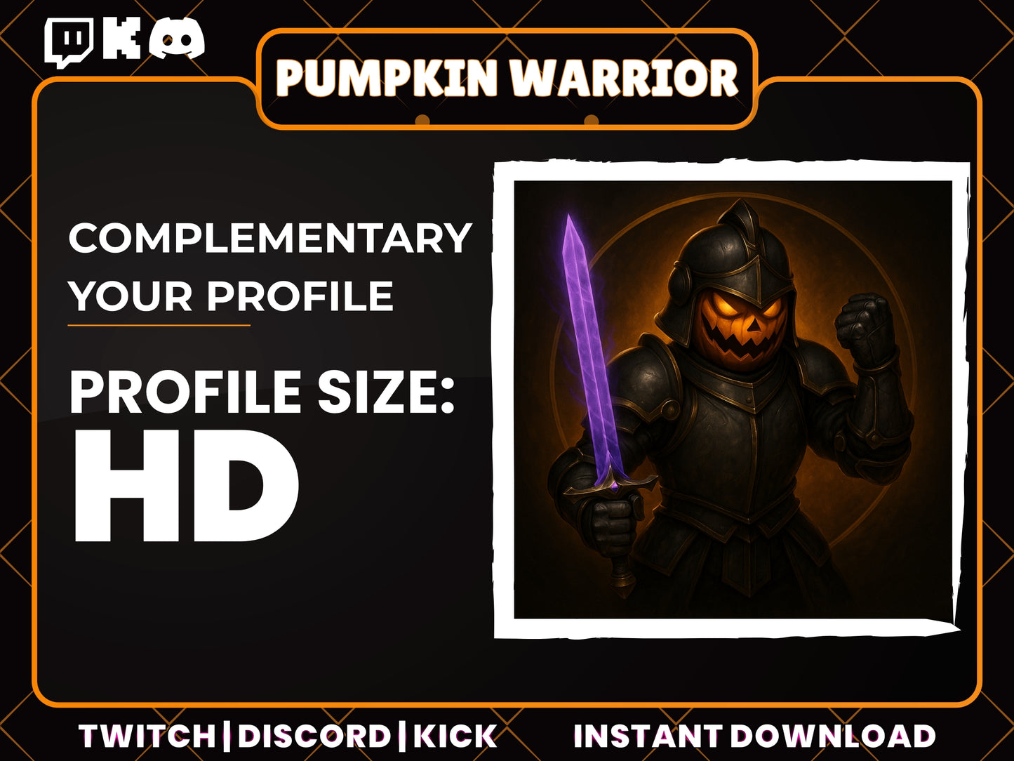 6 Pumpkin Warrior Badges | Halloween Twitch, YouTube & Discord Sub Badges