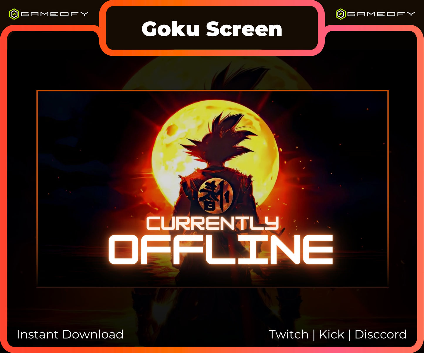 Anime Energy Stream Pack | Animated + Static Twitch Screens | Overlay, Chat Box, Alerts & Panels | Streaming Graphics