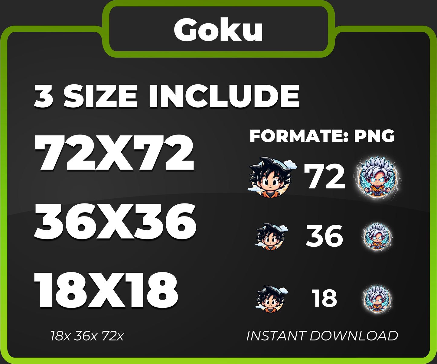 Goku Chibi Twitch Subscriber Badges | Base to 3 Year Pack | Anime Stream Graphics