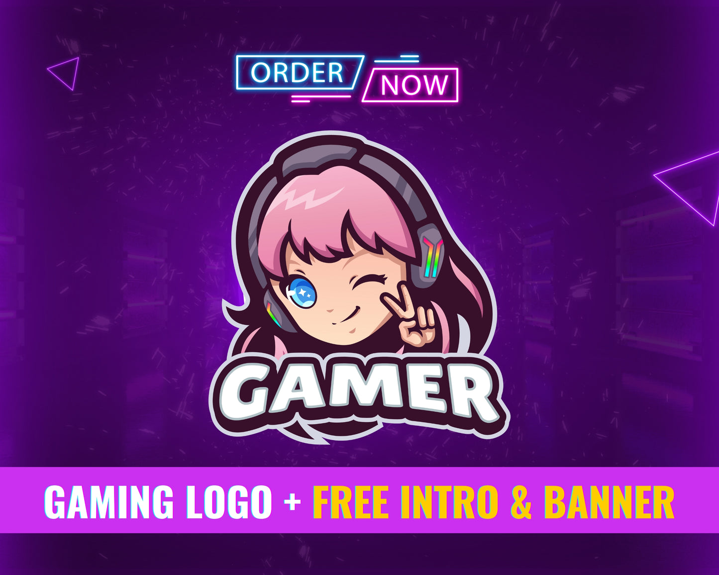 Custom Gamer Logo + Streamer Banner & Animated Intro Pack