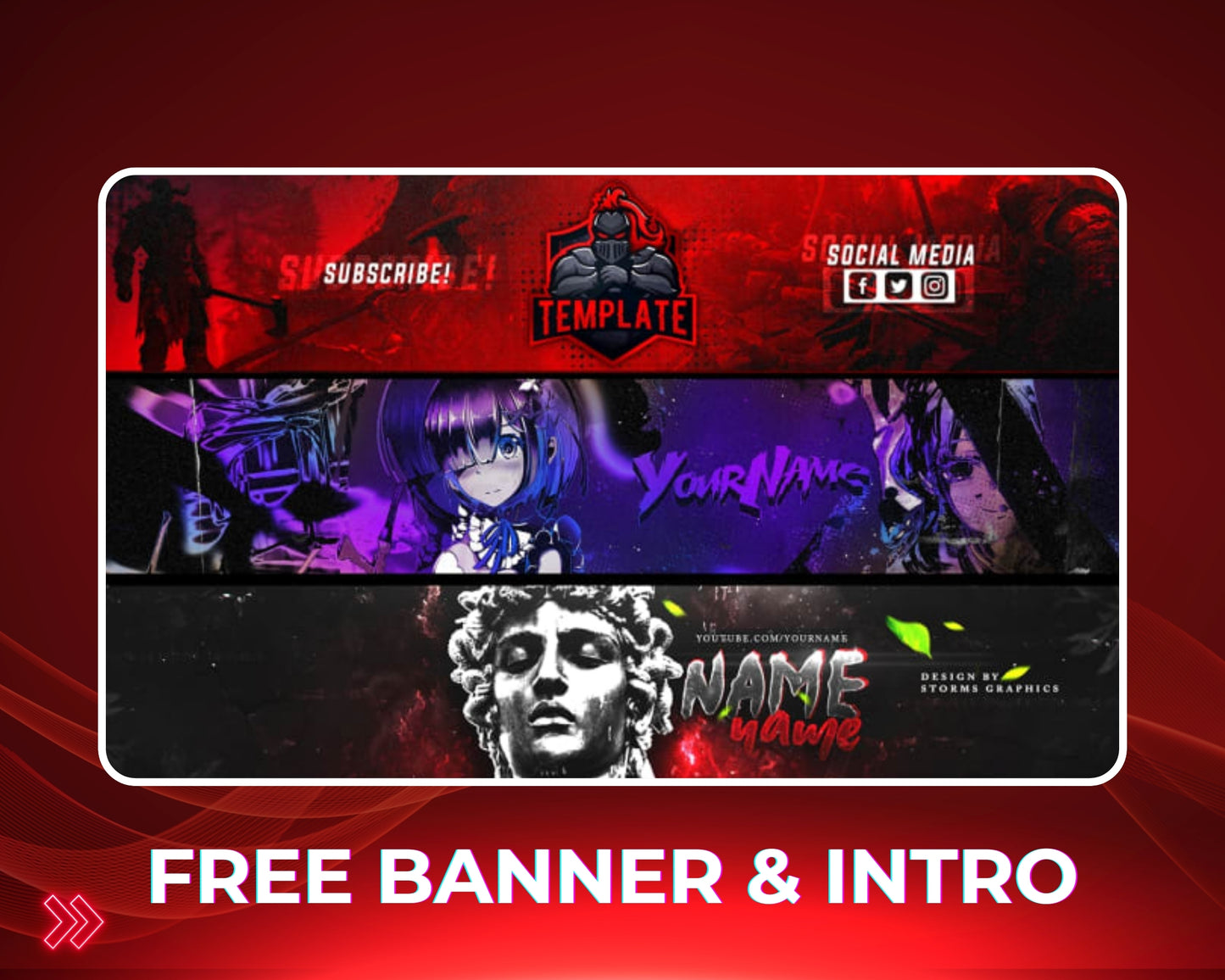 Custom Gamer Logo + Streamer Banner & Animated Intro Pack