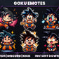 Goku 6 Emotes Pack – Dragon Ball Anime Inspired | Twitch, Discord & YouTube Emotes (28/56/112 px) – Digital Download