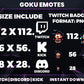 Goku 6 Emotes Pack – Dragon Ball Anime Inspired | Twitch, Discord & YouTube Emotes (28/56/112 px) – Digital Download