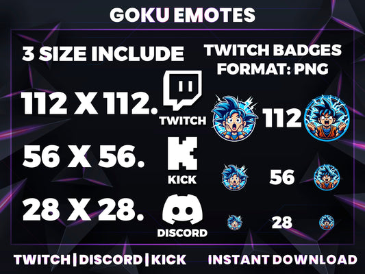 Kid Goku 6 Emotes Pack – Classic Dragon Ball Inspired Twitch & Discord Emotes | Digital Download (28/56/112 px)