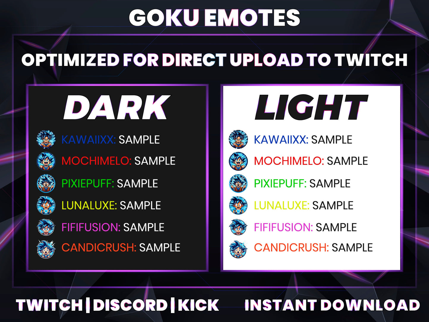 Kid Goku 6 Emotes Pack – Classic Dragon Ball Inspired Twitch & Discord Emotes | Digital Download (28/56/112 px)