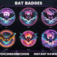 Bat Evolution Sub Badges | Base to 1 Year Loyalty Badge Set for Twitch, Kick & Discord