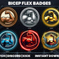 Bicep Flex Sub Badges | Base to 1 Year Gym & Strength-Themed Loyalty Badge Set for Streamers