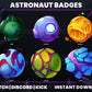 Astronaut Sub Badges | Base to 1 Year Space-Themed Loyalty Badge Set for Streamers