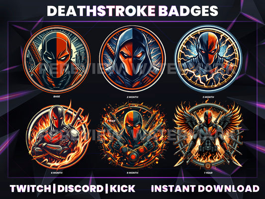Deathstroke Stream Badges – 6 Subscriber Badges (Base to 1 Year)