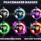 Peacemaker Twitch Sub Badges | Base to 1 Year DC Superhero-Inspired Loyalty Badge Pack