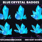 Blue Crystal Sub Badges | Base to 1 Year Fantasy & Element-Themed Loyalty Badge Set for Streamers