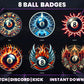 8 Ball Evolution Twitch Sub Badges | Base to 1 Year Pool & Game-Themed Loyalty Badge Set