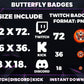 Butterfly Badge Pack – Elegant Twitch/Discord Sub Icons (Base to 1 Year)