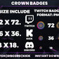 Crown Badge Pack – Royal Twitch/Discord Sub Icons (Base to 1 Year)