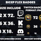 Bicep Flex Sub Badges | Base to 1 Year Gym & Strength-Themed Loyalty Badge Set for Streamers