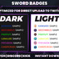 Sword Evolution Twitch Sub Badges | Base to 1 Year Weapon-Themed Loyalty Badge Pack for Streamers