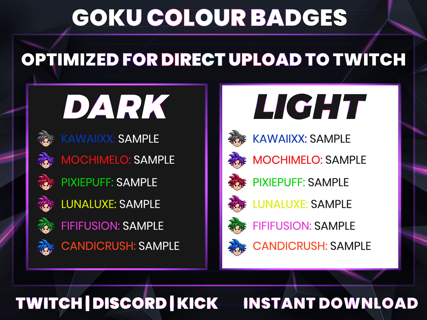 Kid Goku Color Twitch Badges | Base to 1 Year Anime Evolution Sub Badges (Dragon Ball Inspired)