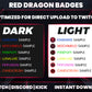 Red Dragon Badges Base to 1 Year | Fantasy Twitch, YouTube & Discord Sub Badges Progression