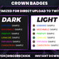 Crown Badge Pack – Royal Twitch/Discord Sub Icons (Base to 1 Year)