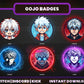 Gojo Satoru Loyalty Badges – Base to 1 Year Anime Twitch & Discord Icons