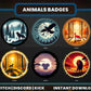 Animals 6 Badges | Cute Twitch, Discord & YouTube Streaming Sub Badges