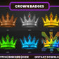 Crown Color Badge Pack – Vibrant Royal Twitch/Discord Sub Icons (Base to 1 Year)
