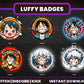Luffy Sub Badges | One Piece Inspired Twitch Badges for Streamers (Base to 1 Year Evolution)