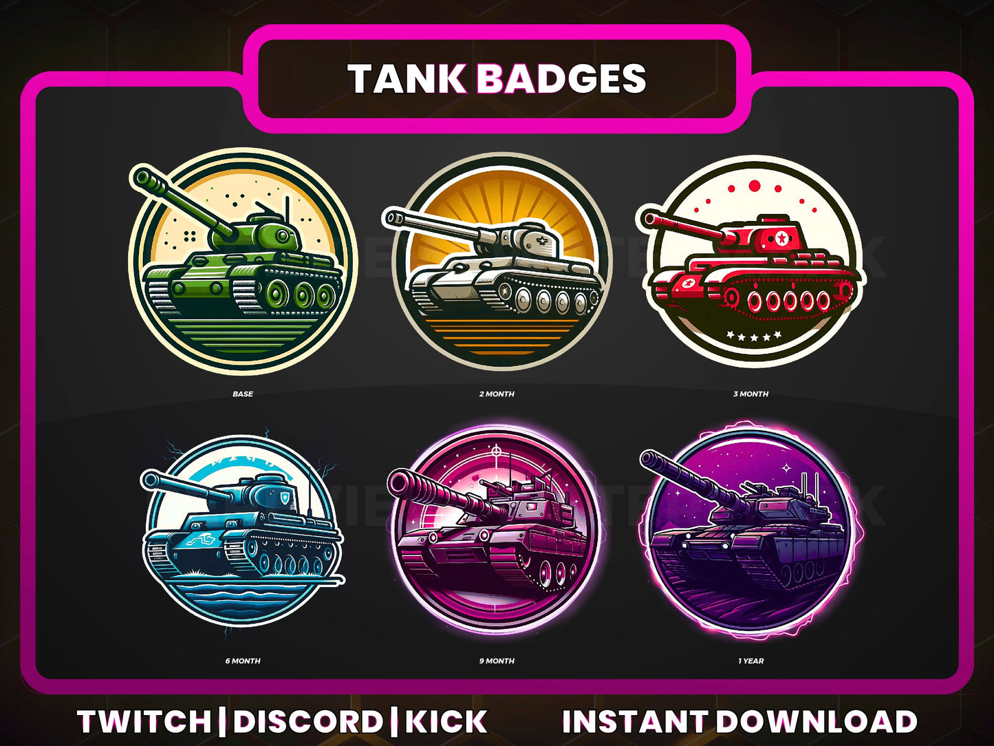 Tank Badge Pack – Military Sub Icons (Base to 1 Year)