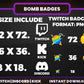 Bomb Color Badge Pack – Explosive Twitch/Discord Sub Icons (Base to 1 Year)
