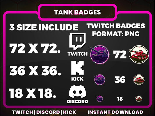 Tank Badge Pack – Military Sub Icons (Base to 1 Year)