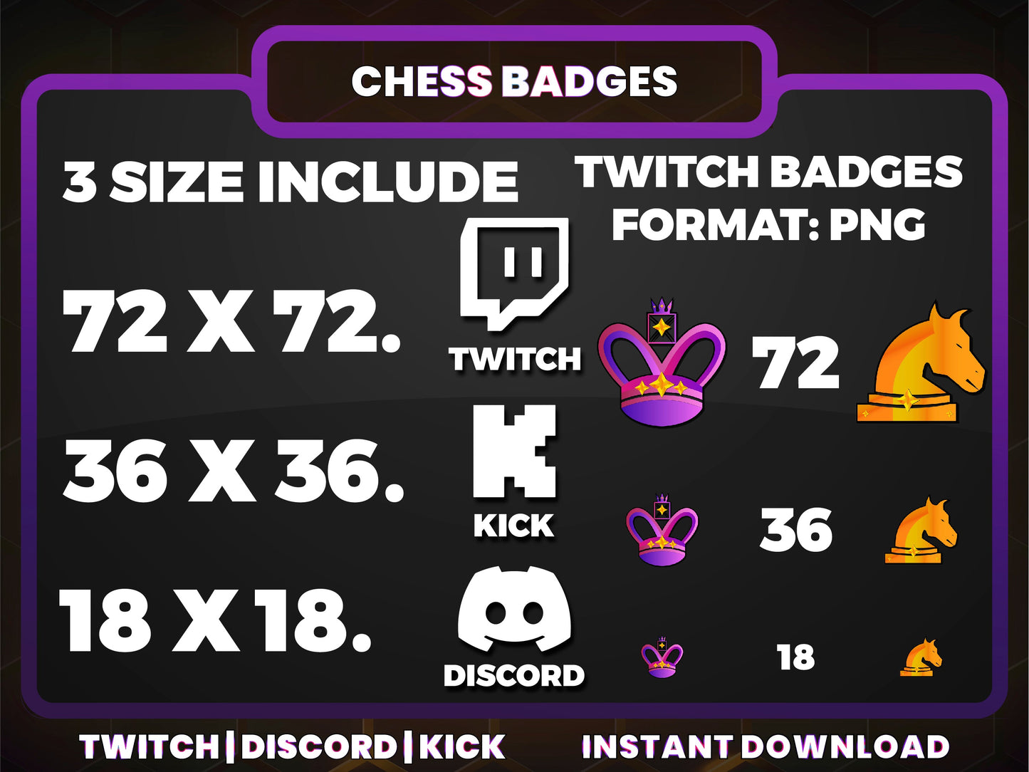 Chess Badge Pack – Strategy-Themed Twitch/Discord Sub Icons (Base to 1 Year)
