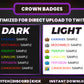 Crown Color Badge Pack – Vibrant Royal Twitch/Discord Sub Icons (Base to 1 Year)