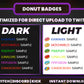 Donut Badge Pack – Sweet Twitch/Discord Sub Icons (Base to 1 Year)