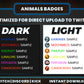 Animals 6 Badges | Cute Twitch, Discord & YouTube Streaming Sub Badges