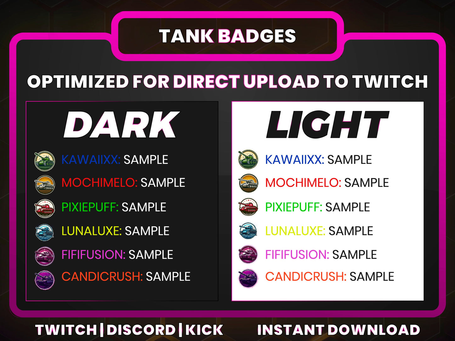 Tank Badge Pack – Military Sub Icons (Base to 1 Year)