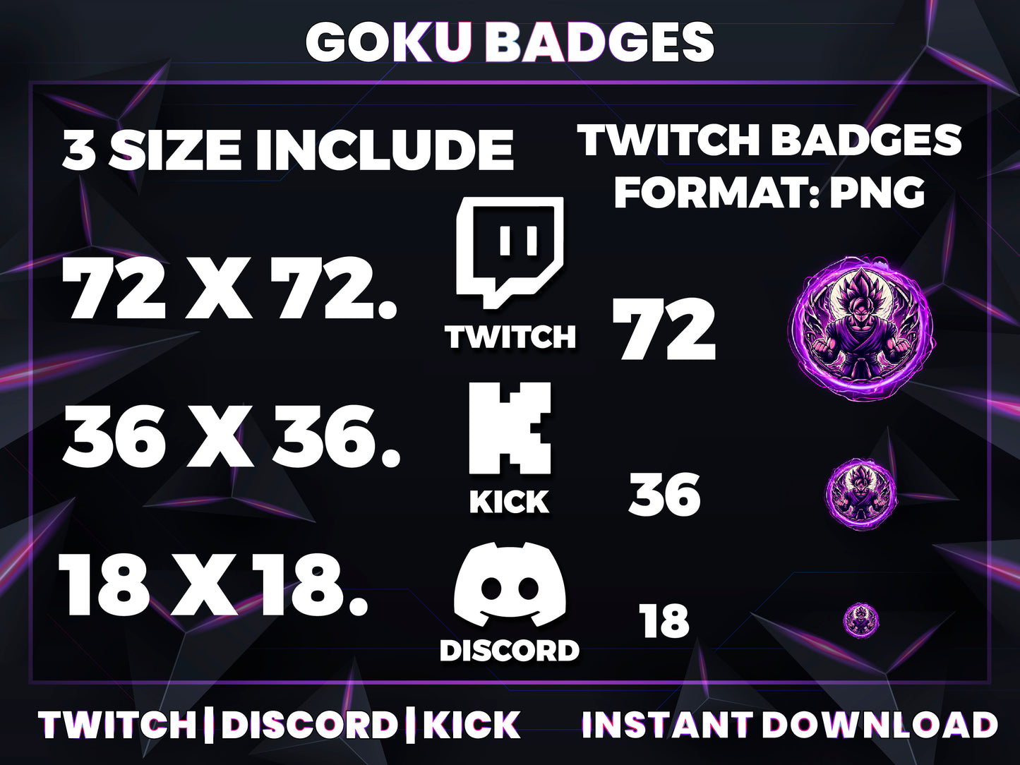8 Goku Timeline Badge Collection – Dragon Ball Twitch/Discord Sub Icons (Base to 1 Year)