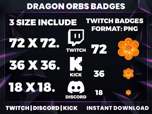 Dragon Orbs Loyalty Badges – 1 to 3 Year Twitch/Discord/Kick Subscriber Icons