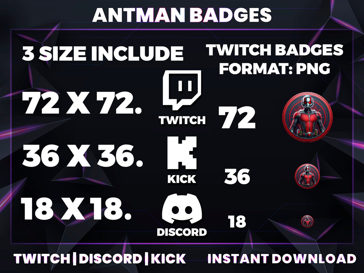 Ant-Man Sub Badges | Base to 3 Year Marvel-Inspired Evolution Badge Set for Streamers