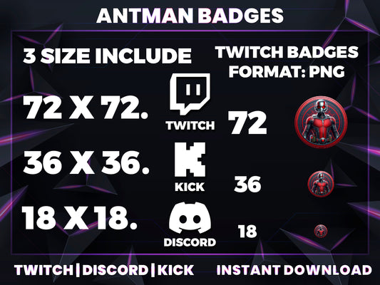 Ant-Man Sub Badges | Base to 3 Year Marvel-Inspired Evolution Badge Set for Streamers