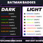 Batman Colorful Stream Badges – 8 Badge Set (Base to 3 Years)