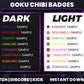 Mini Goku Power-Up Badges – Cute Anime Twitch/Discord Loyalty Icons (Base to 3 Years)